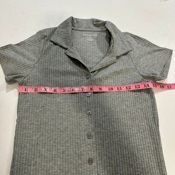 American Eagle Ribbed Button Front Shirt Dress – Medium - Picture 4 of 5